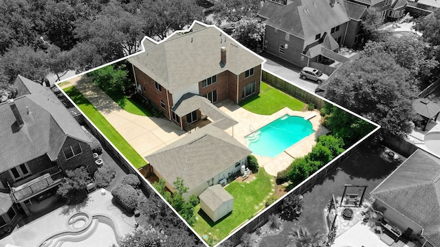 1808 Brookside Dr, Friendswood, TX 77546 - aerial view of property's location with property parcel outlined