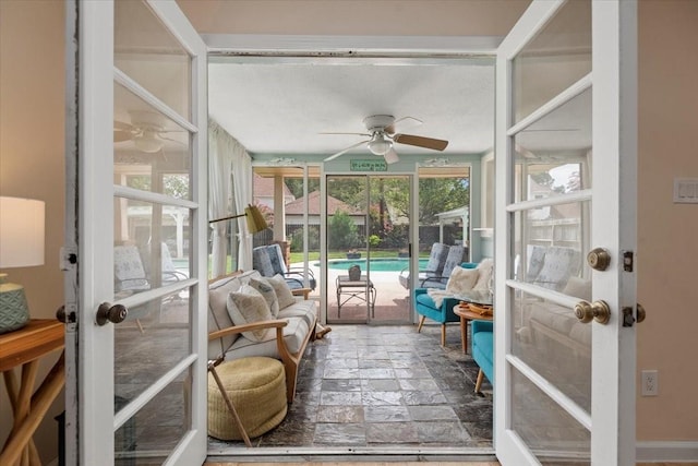 15502 Rana Ct, Houston, TX 77068 - sunroom / solarium featuring stone tile flooring