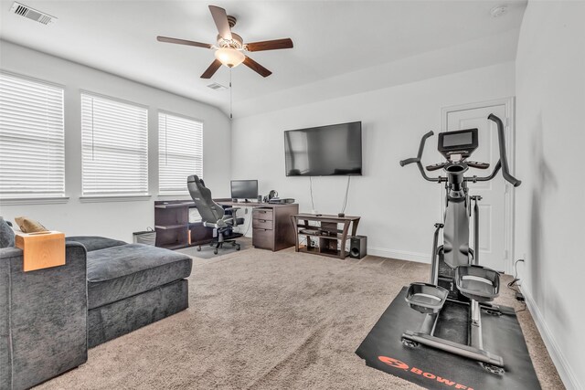 505 Ozark Ct, League City, TX 77573 - carpeted office space with a ceiling fan and baseboards