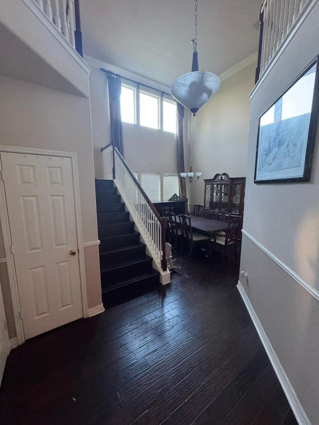 16519 Great Frst, Humble, TX 77346 - foyer with stairway, wood-type flooring, and ornamental molding