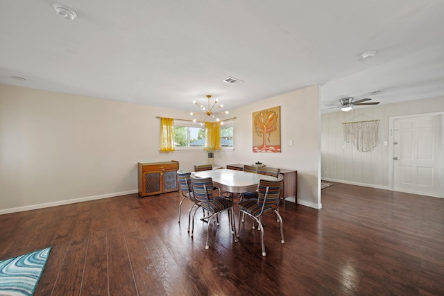 5411 Meadow Creek Ln, Houston, TX 77017 - dining space with a chandelier, wood finished floors, and a ceiling fan