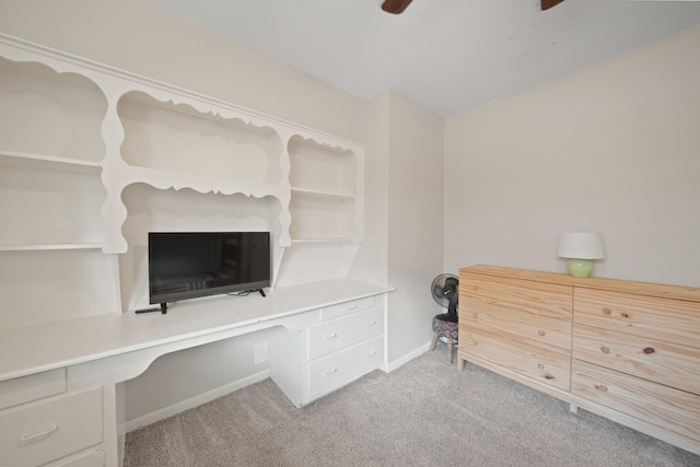 5411 Meadow Creek Ln, Houston, TX 77017 - office area featuring carpet floors and a ceiling fan