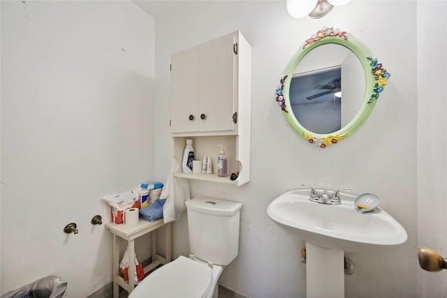 10926 Ivyridge Rd, Houston, TX 77043 - bathroom featuring toilet and a ceiling fan