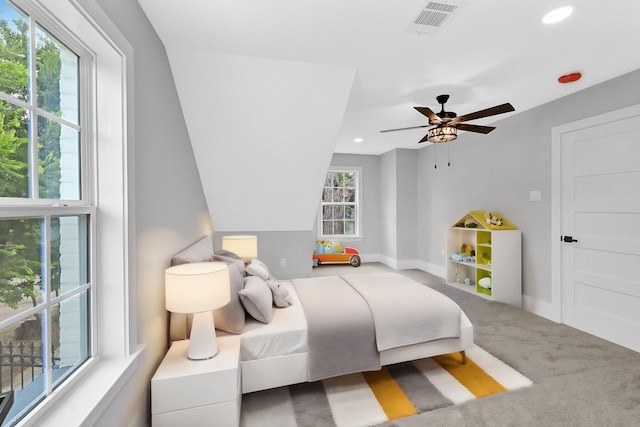 3343 Tampa St, Houston, TX 77021 - carpeted bedroom featuring recessed lighting and a ceiling fan