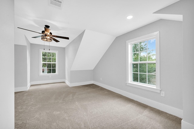 3343 Tampa St, Houston, TX 77021 - bonus room featuring lofted ceiling, carpet, a ceiling fan, and recessed lighting
