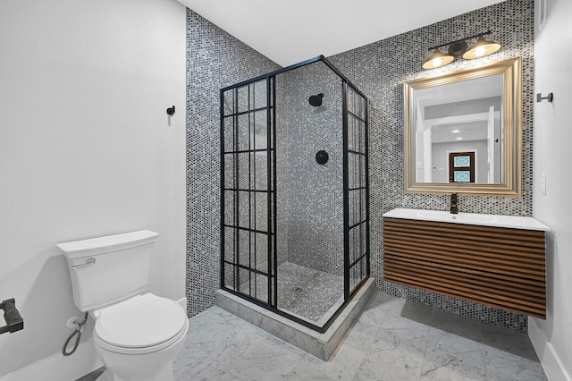 3343 Tampa St, Houston, TX 77021 - bathroom with marble finish flooring, vanity, and a shower stall
