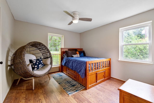 4205 Wade Rd, Brookshire, TX 77423 - bedroom featuring wood finished floors and a ceiling fan