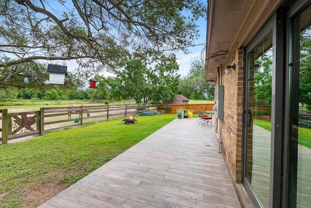 4205 Wade Rd, Brookshire, TX 77423 - wooden terrace with a fenced backyard