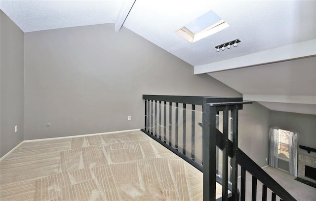 13002 Leader Unit 906, Houston, TX 77072 - stairway with carpet floors and a skylight