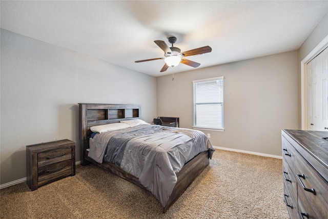 8234 Nagy Hill St, Spring, TX 77379 - carpeted bedroom featuring baseboards and a ceiling fan