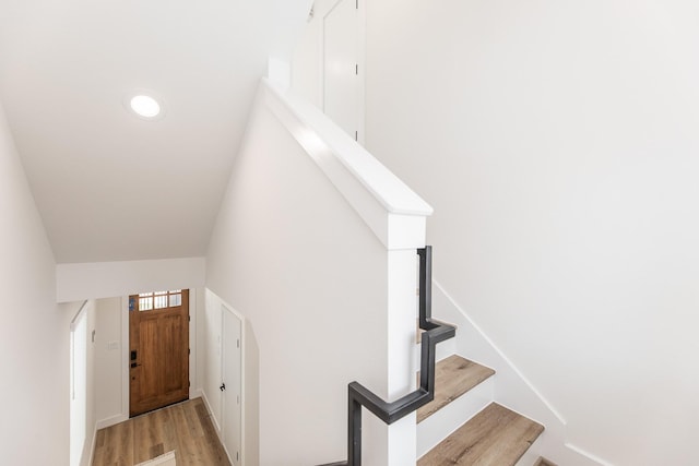 1615 Erin St, Houston, TX 77009 - stairs with wood finished floors