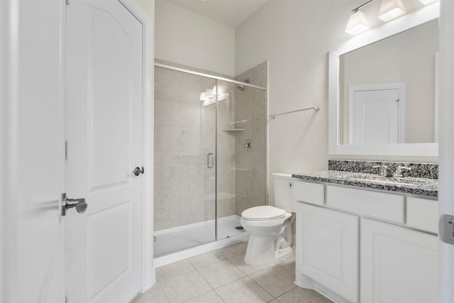 6126 Garden Lakes Ln, Sugar Land, TX 77479 - bathroom featuring vanity, a shower stall, and tile patterned floors