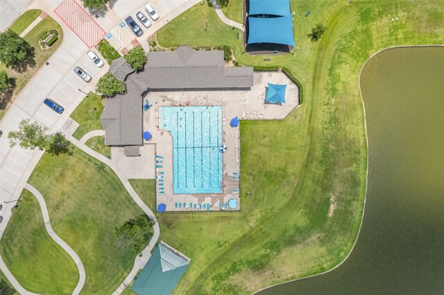 13731 Pedernales Ct, Cypress, TX 77429 - aerial view of a pool area