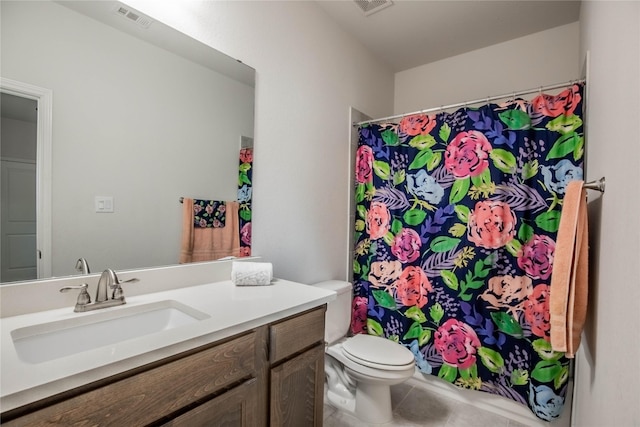 4209 Orchard Pass Dr, Spring, TX 77386 - bathroom with vanity, tile patterned floors, and curtained shower
