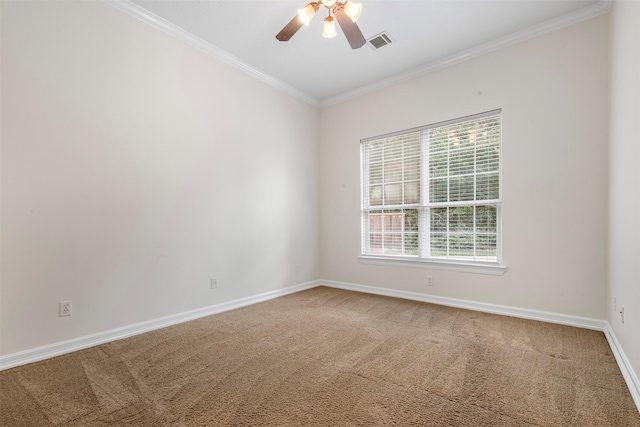 3207 W Benders Landing Blvd, Spring, TX 77386 - carpeted spare room with ornamental molding and ceiling fan