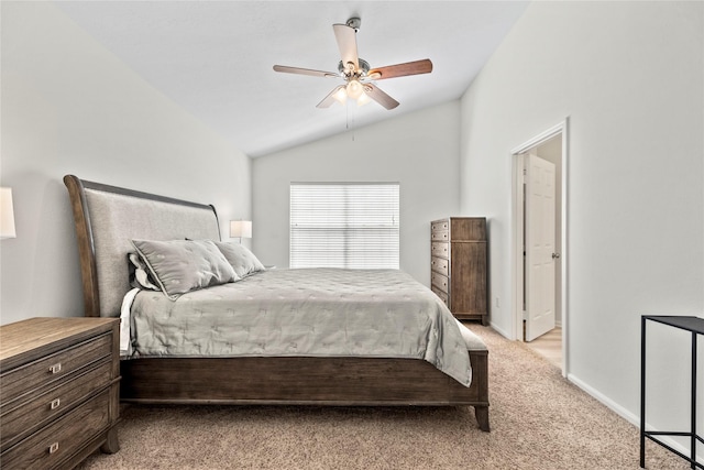 15207 Hillside Park Way, Cypress, TX 77433 - bedroom featuring lofted ceiling, light colored carpet, and ceiling fan