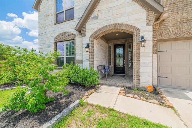 3514 Hampton Landing Ct, Katy, TX 77494 - entrance to property with stone siding and an attached garage