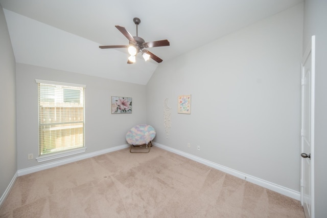 27907 Brandy Creek Ln, Fulshear, TX 77441 - carpeted spare room with vaulted ceiling and ceiling fan