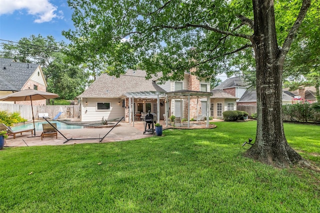 8723 Kennet Valley Rd, Spring, TX 77379 - back of house featuring a pergola, a patio, and a fenced backyard