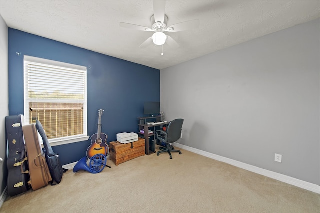 1111 Cypress Ln, Dayton, TX 77535 - office with carpet and ceiling fan