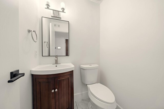 12239 Monticeto Ln, Meadows Place, TX 77477 - half bath featuring marble finish flooring and vanity