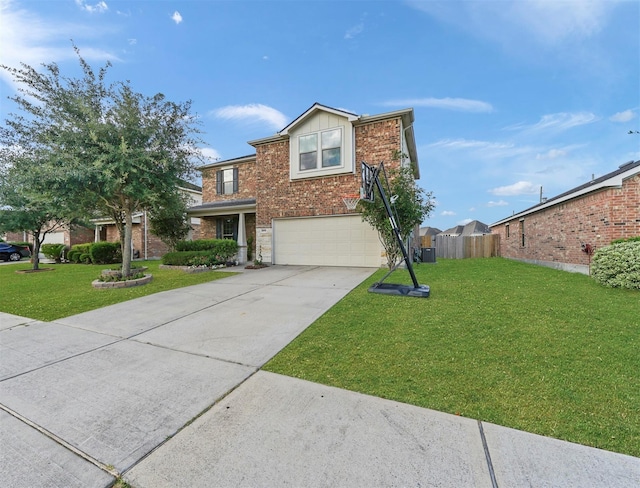 20015 Flax Flower Dr, Richmond, TX 77407 - view of front of home with an attached garage, concrete driveway, and brick siding