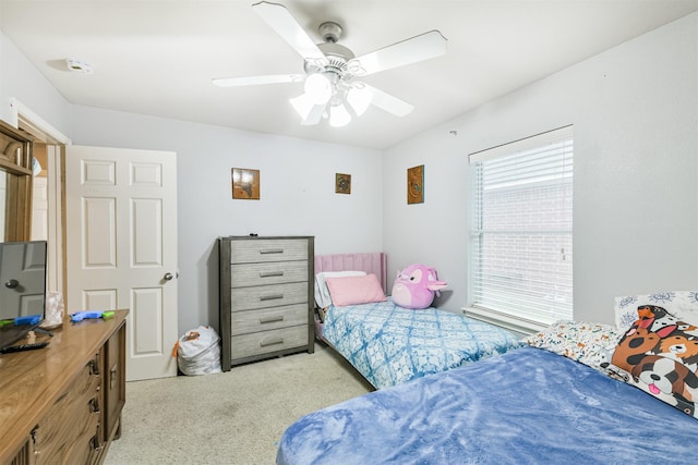 18115 Stone Angel Dr, Humble, TX 77346 - bedroom featuring light carpet and ceiling fan