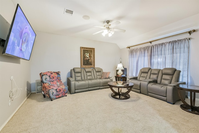 18115 Stone Angel Dr, Humble, TX 77346 - living area with a ceiling fan, carpet floors, and lofted ceiling