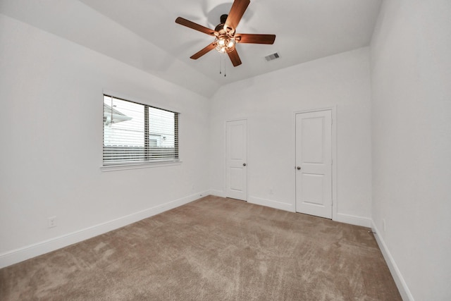 14807 Providence Manor Way, Cypress, TX 77429 - carpeted empty room featuring a ceiling fan and lofted ceiling