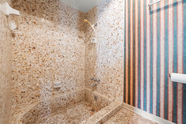 12223 Gladewick Dr, Houston, TX 77077 - full bathroom with shower / washtub combination and baseboards