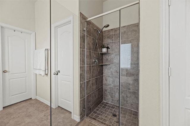 20206 Fossil Valley Ln, Cypress, TX 77433 - full bathroom with a shower stall and tile patterned flooring