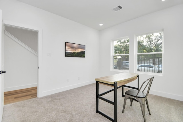 4802 Elysian St Unit C, Houston, TX 77009 - office area with carpet flooring and recessed lighting