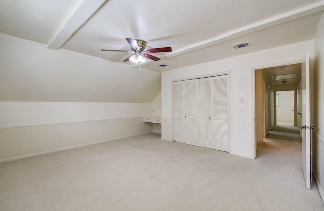 3623 Beech Hill Dr, Spring, TX 77388 - bonus room with a ceiling fan, light colored carpet, and vaulted ceiling