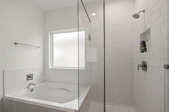 14320 Yellow Hawthorn Ct, Conroe, TX 77384 - bathroom featuring a shower stall and a garden tub