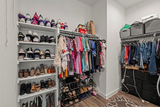 14320 Yellow Hawthorn Ct, Conroe, TX 77384 - spacious closet with wood finished floors