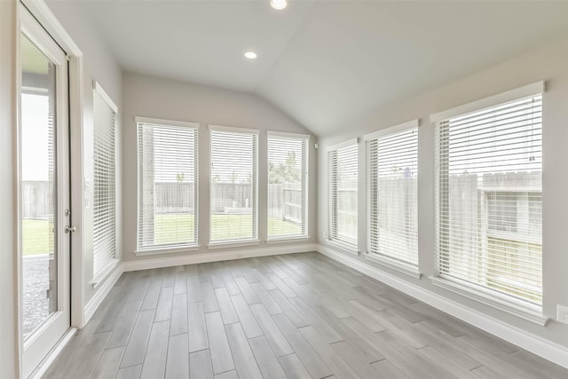 20519 Grazing Foal Ln, Tomball, TX 77377 - unfurnished sunroom with lofted ceiling, recessed lighting, and wood finished floors