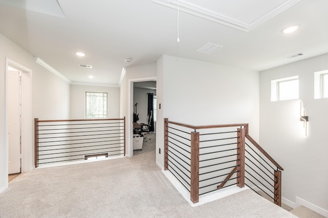 1563 Rd 66114, Dayton, TX 77535 - carpeted empty room featuring attic access, crown molding, healthy amount of natural light, and recessed lighting