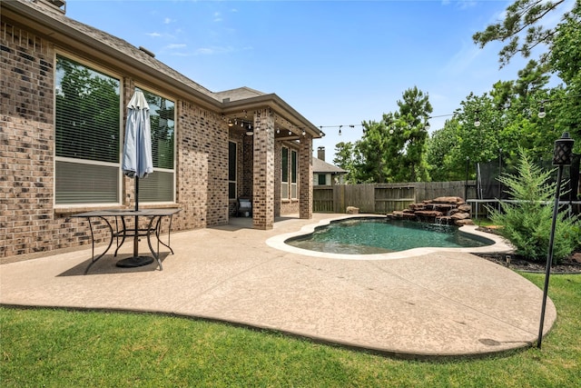 16711 Ramsay Cascades Dr, Humble, TX 77346 - view of swimming pool featuring a patio and a fenced backyard