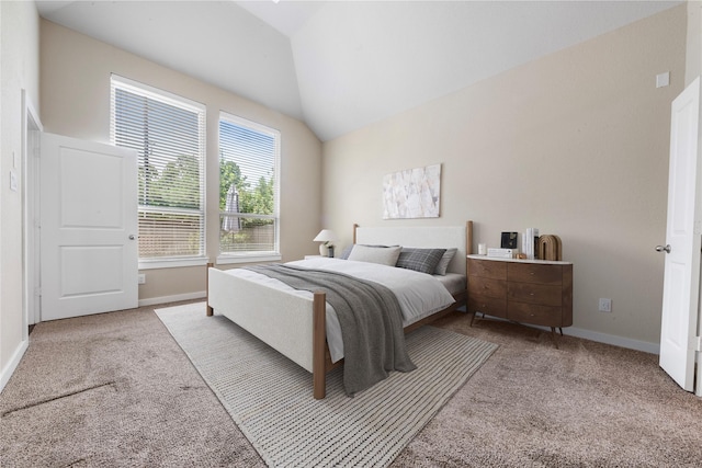 16711 Ramsay Cascades Dr, Humble, TX 77346 - carpeted bedroom featuring vaulted ceiling and baseboards