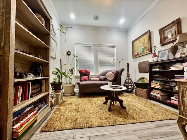 147 Castlegate Ln, Jersey Village, TX 77065 - sitting room with ornamental molding