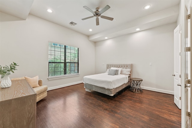 5204 Maxie St, Houston, TX 77007 - bedroom featuring wood finished floors, recessed lighting, and ceiling fan