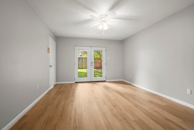 14902 Forest Lodge Dr, Houston, TX 77070 - empty room featuring french doors, a ceiling fan, and light wood-type flooring