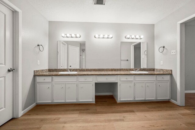 14902 Forest Lodge Dr, Houston, TX 77070 - bathroom with double vanity and wood finished floors