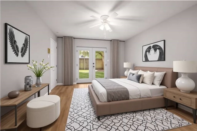 14902 Forest Lodge Dr, Houston, TX 77070 - bedroom with access to outside, light wood-style flooring, and french doors