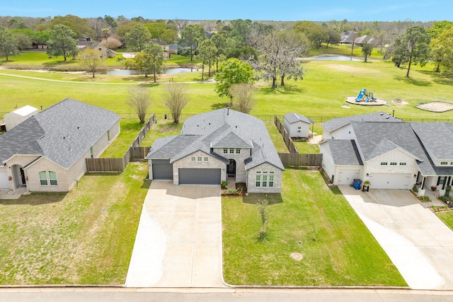 541 Green Meadows Dr, West Columbia, TX 77486 - aerial perspective of suburban area featuring a large body of water and a golf course