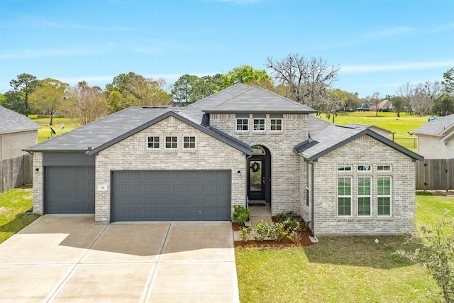 541 Green Meadows Dr, West Columbia, TX 77486 - view of front facade featuring brick siding, driveway, and a garage