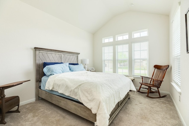 541 Green Meadows Dr, West Columbia, TX 77486 - bedroom featuring light carpet and vaulted ceiling