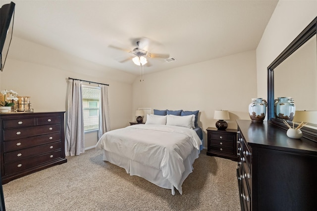 10002 Mahaffey Rd, Tomball, TX 77375 - bedroom with light colored carpet and ceiling fan