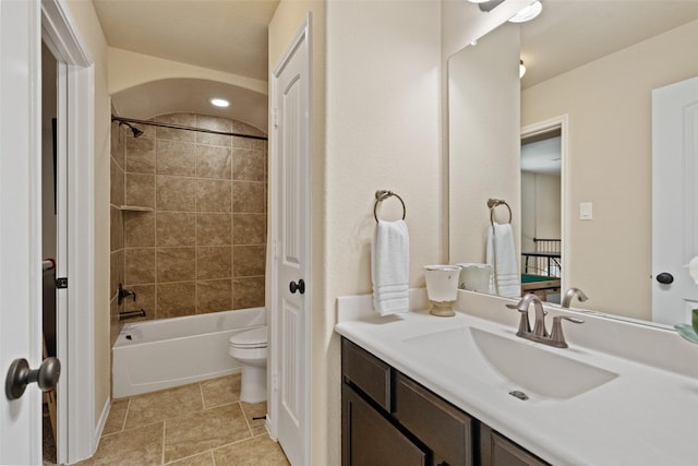 10002 Mahaffey Rd, Tomball, TX 77375 - full bathroom featuring vanity, shower / washtub combination, and tile patterned flooring