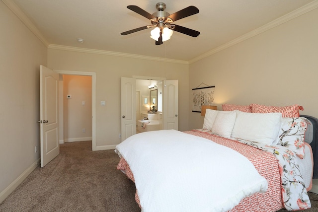 17430 Autumn Oak Way, Spring, TX 77379 - carpeted bedroom featuring crown molding and a ceiling fan
